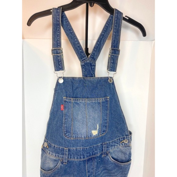 Levi’s Shortall Size 16 Reg Overall Jeans Shorts girls - Picture 2 of 16